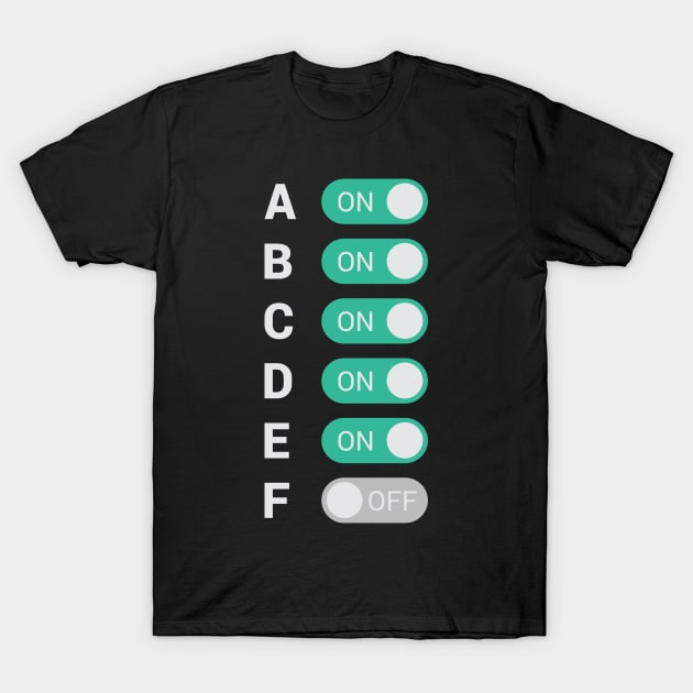 F Off Shirt A B C D E On Middle Finger T-Shirt by sheepmerch